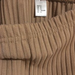 Nude Ribbed fabric knit knee length skirt-